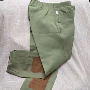 Sz 28 The Tailored Sportsman Royal Hunter Green Beige Breeches